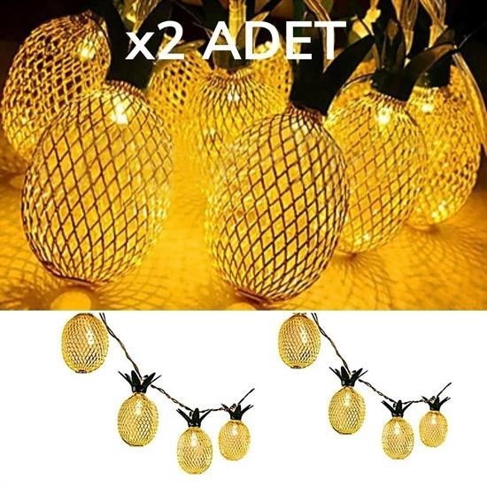 Sepet Bizde ® Dekoratif Pilli Pineapple Ananas Pilli Şerit Led Işık (1 Metre)