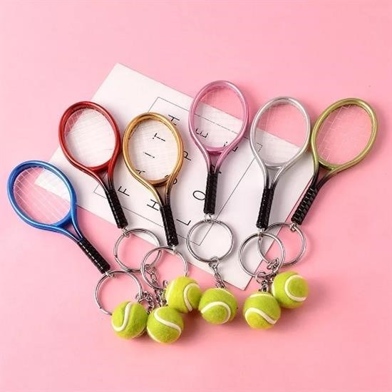 Sepet Bizde ® Gerçekçi Tenis Raketi Tasarımlı Şık Anahtarlık Kolye Çanta Süsü Tennis Keychain