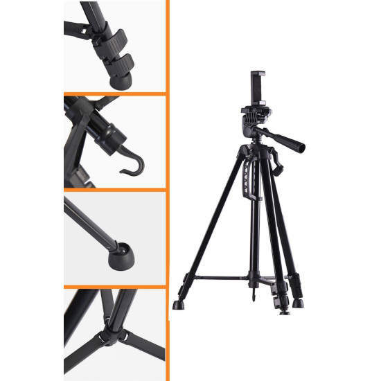 Sepet Bizde ® Telefon ve Fotoğraf Makinası Takılabilen Bluetooth Kumandalı 146 cm Tripod