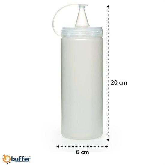 Sepet Bizde ® Şeffaf Kapaklı Sızdırmaz Yağlık Sosluk Şişesi Plastik Yağdanlık 400 ml AP-9028