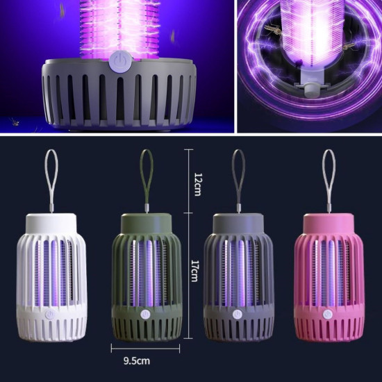 Sepet Bizde ® 2'si 1 Arada Şarjlı,Mor UV Işıklı Sinek Öldürme Aparatı ve  Kamp Tipi Askılı Gece Lambası