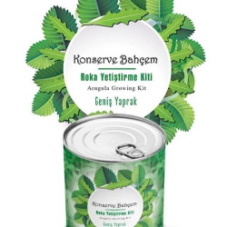 Sepet Bizde ® Konserve Bahçem Evde Konservede İri Yapraklı Roka Yetiştirme Kiti