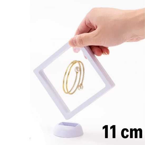 Sepet Bizde ® 11x11cm Standlı 3D Takı Ziynet Hatıra Koleksiyon Saklama Kutusu Şeffaf Film Çerçevesi