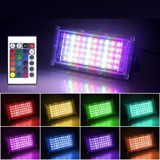 Sepet Bizde ® Kumandalı Led Işık Dış Cephe Aydınlatması Çok Renkli RGB Led Panel Işık PartiLed Aydınlatma