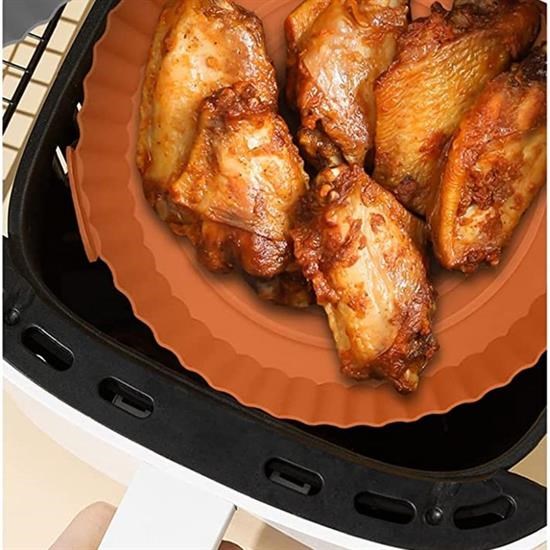 Sepet Bizde ® Renkli Isıya Dayanıklı Yıkanılabilir Silikon Fırın Ve Airfryer Yuvarlak Pişirme Matı 20 Cm