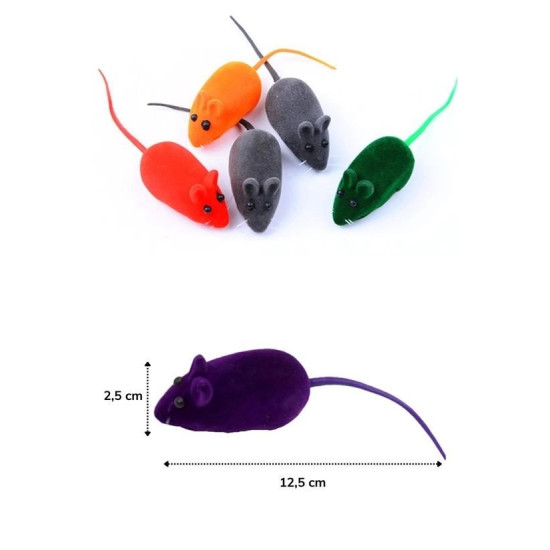 Sepet Bizde ® 2li Evcil Hayvan Eğitim Sevimli Elastik Kedi Fare Yakalama İnteraktif Sesli Eğitim Oyuncağı