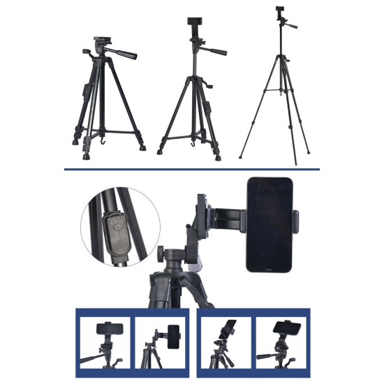 Sepet Bizde ® Telefon ve Fotoğraf Makinası Takılabilen Bluetooth Kumandalı 146 cm Tripod