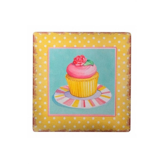 Sepet Bizde ® Decotown Duvar Panosu 40*40 Cup Cake Muffin Motifli Duvar Süsü