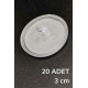 Sepet Bizde ® 20 Adet Şeffaf Yuvarlak 3 Cm Çaplı Güçlü Disk Yapışkanlar