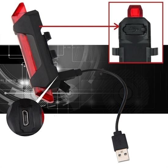 Sepet Bizde ® Usb Şarj Edilebilir Parlak Bisiklet Led Lamba Su Geçirmez Güvenlik Uyarı Arka Lamba Işığı