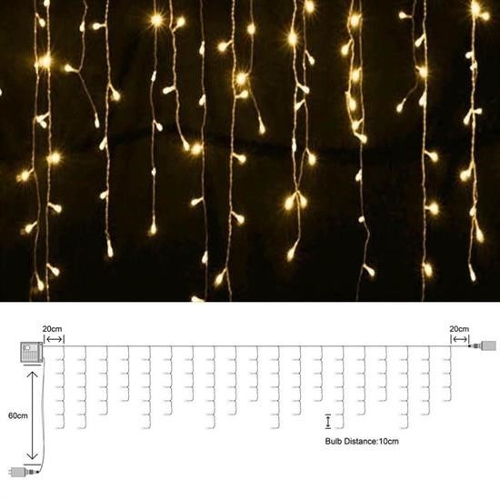 Sepet Bizde ® 8 Fonksiyonlu 16 Saçaklı Perde Led 3 x 1 (Günışığı)