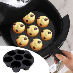 Sepet Bizde ® 7 Gözlü Silikon Çok Amaçlı Airfryer Muffin Cupcake Kek ve Çörek Pişirme Kalıbı