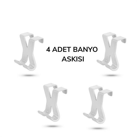 Sepet Bizde ® Hang it Pratik Kolay Taşımabilir Havlupan 2 Kancalı Banyo Askısı