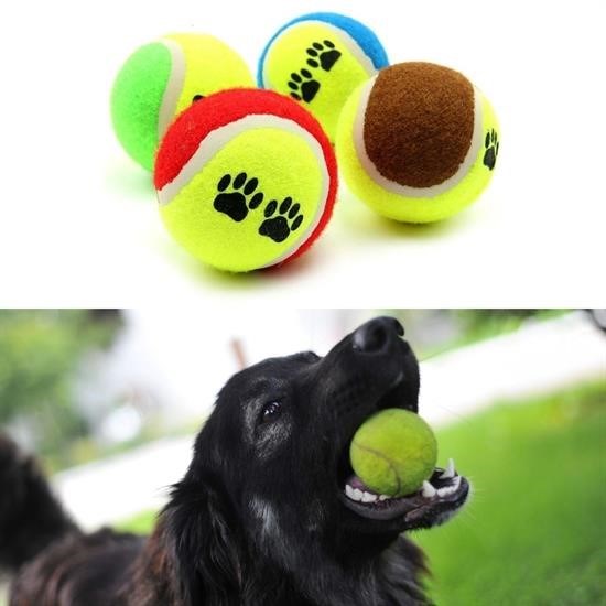 Sepet Bizde ®  3lü Renkli Desenli Tenis Topu Kedi Köpek Oyuncağı