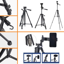 Sepet Bizde ® Telefon ve Fotoğraf Makinası Takılabilen Bluetooth Kumandalı 146 cm Tripod