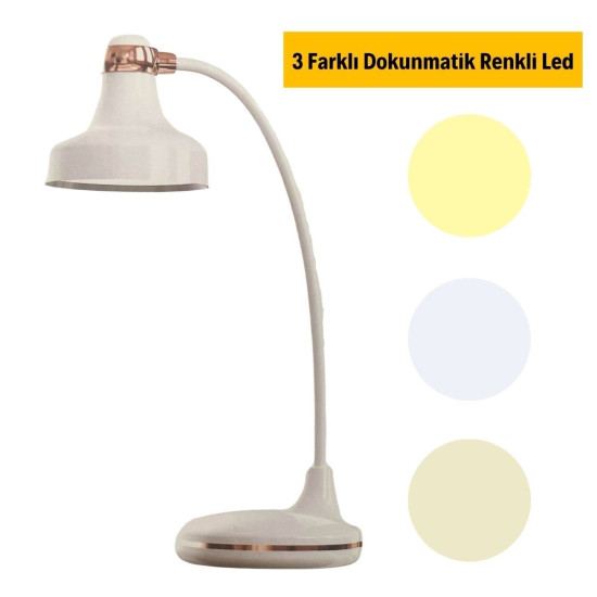 Sepet Bizde ® Dokunmatik 3 Farklı LED Işıklı Çalışma Masası Üstü Lamba