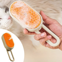 Sepet Bizde ®  Saplı Su Püskürtmeli Kedi Köpek Fırçası Masaj Etkili Tüy Toplama Tarağı