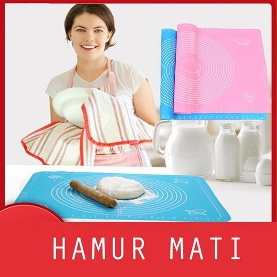 Sepet Bizde ® 40*50 cm Silikon Ölçekli Kullanımı Kolay Hamur Açma Matı Ekmek Mantı Makarna Hamuru Yoğurma