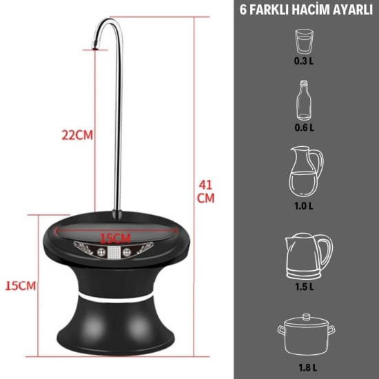 Sepet Bizde ®  6 Farklı Su Hacim Ayarlı Standlı Damacana Üstü Sehpalı Model Damacana Pompası