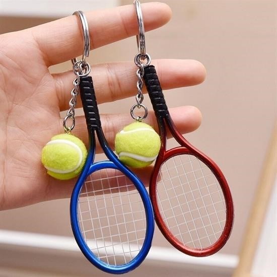 Sepet Bizde ® Gerçekçi Tenis Raketi Tasarımlı Şık Anahtarlık Kolye Çanta Süsü Tennis Keychain