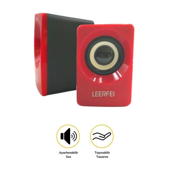 Sepet Bizde ® N62 1+1 Multimedia USB ve Jacklı Mini Hoparlör Yüksek Stereo Ses Sistemi