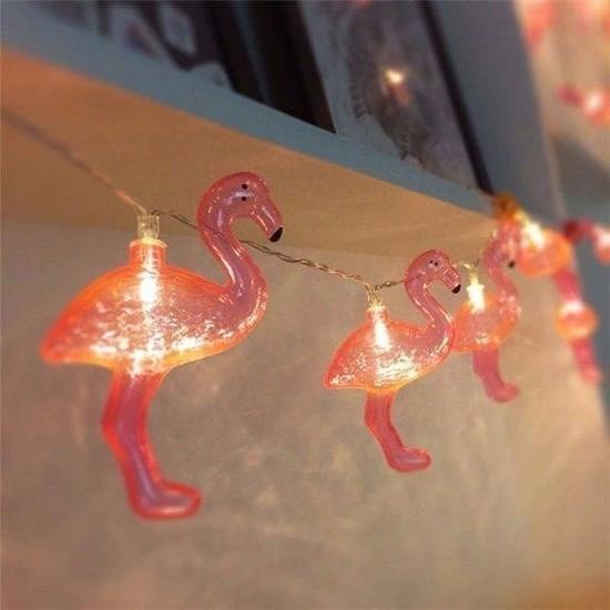 Sepet Bizde ® 10lu Pilli Led Flamingo Dekoratif Işık Zinciri Aydınlatma 1,5 Mt