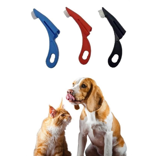 Sepet Bizde ®  Kedi ve Köpek Parmak Geçmeli Diş Bakım Fırçası Evcil Hayvan Diş Tartar Plak Temizleme