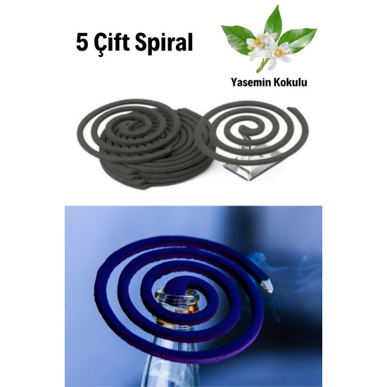 Sepet Bizde  ® Yasemin Kokulu 5 Çift (10 Adet) Spiral Sinek ve Haşere Kovucu Spiral