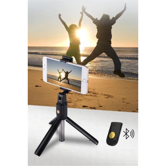 Sepet Bizde ® Sabitlenebilir Cep Telefon Tutucu  Ayarlanabilir Taşınabilir 3 Ayaklı Tripod Selfie Çubuğu